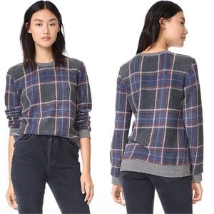 Soft Joie sweater in plaid. Size Medium